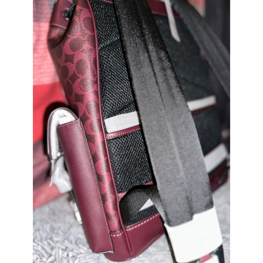 Coach Signature Leather Backpack in Red - Picture 7 of 8